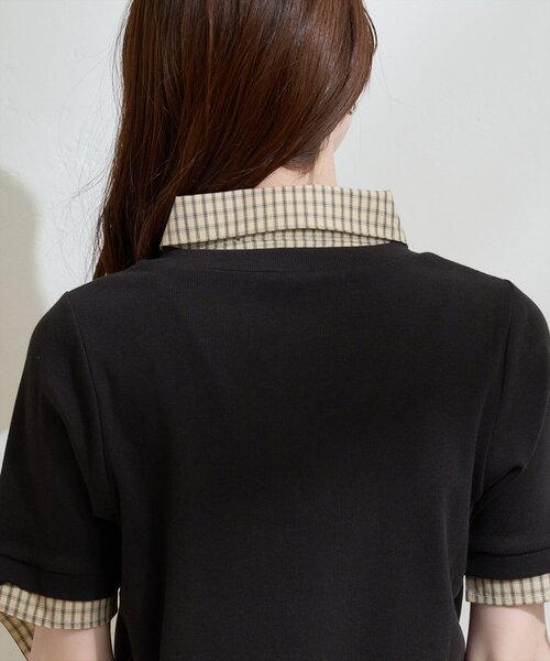 natural couture（ナチュラルクチュール）の「レイヤードリボンスリーブ半袖TOPS（ニット/セーター・レディース・アイボリー/ネイビー/ブラウン/グレー/ブラック・FREE）」の21枚目の写真
