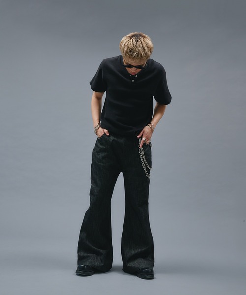 ANDER HUNK(アンダーハンク)の「Studs Design Rigid Flare Denim / スタッズデザインリジットフレアデニム(デニムパンツ・メンズ・インディゴブルー/ブラック/ブラック系その他・MEDIUM/LARGE/SMALL)」の13枚目の写真