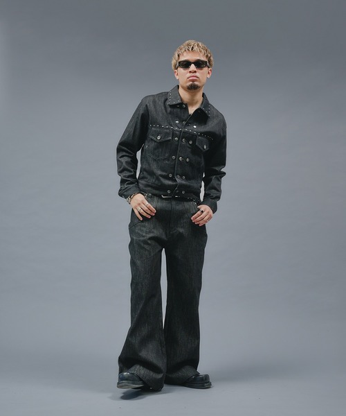 ANDER HUNK(アンダーハンク)の「Studs Design Rigid Flare Denim / スタッズデザインリジットフレアデニム(デニムパンツ・メンズ・インディゴブルー/ブラック/ブラック系その他・MEDIUM/LARGE/SMALL)」の19枚目の写真