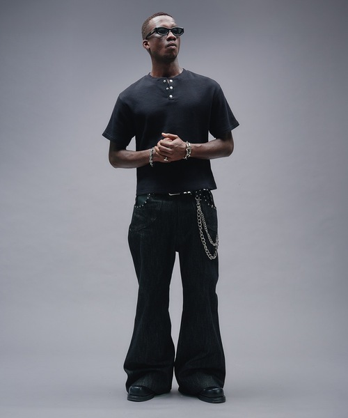 ANDER HUNK(アンダーハンク)の「Studs Design Rigid Flare Denim / スタッズデザインリジットフレアデニム(デニムパンツ・メンズ・インディゴブルー/ブラック/ブラック系その他・MEDIUM/LARGE/SMALL)」の16枚目の写真