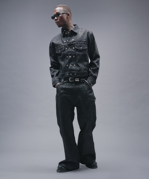 ANDER HUNK(アンダーハンク)の「Studs Design Rigid Flare Denim / スタッズデザインリジットフレアデニム(デニムパンツ・メンズ・インディゴブルー/ブラック/ブラック系その他・MEDIUM/LARGE/SMALL)」の21枚目の写真