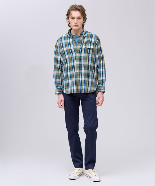 J.PRESS(ジェイプレス)の「ひんやりで品あり【吸水速乾 / 接触冷感 / 高通気性】Aero Weave クールマックス サッカー 長袖シャツ / B.D.(シャツ/ブラウス・メンズ・ブラウン系3/レッド系3/ブルー系3・MEDIUM/LARGE/X-LARGE)」の22枚目の写真