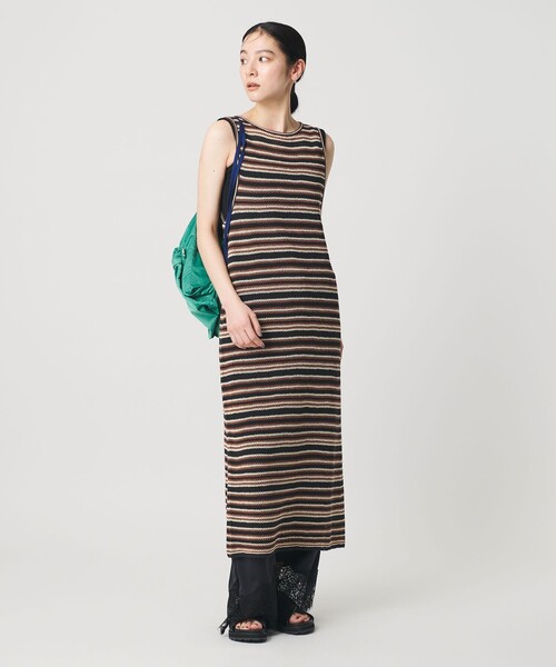 BEAUTY&YOUTH UNITED ARROWS(ビューティーアンドユースユナイテッドアローズ)の「コットン メッシュ ボーダーワンピース(ワンピース・レディース・ブラック/ダークブラウン・FREE)」の12枚目の写真