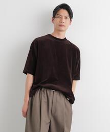 NANO universe | ベロア クルーネック Ｔシャツ 半袖(Tシャツ/カットソー)