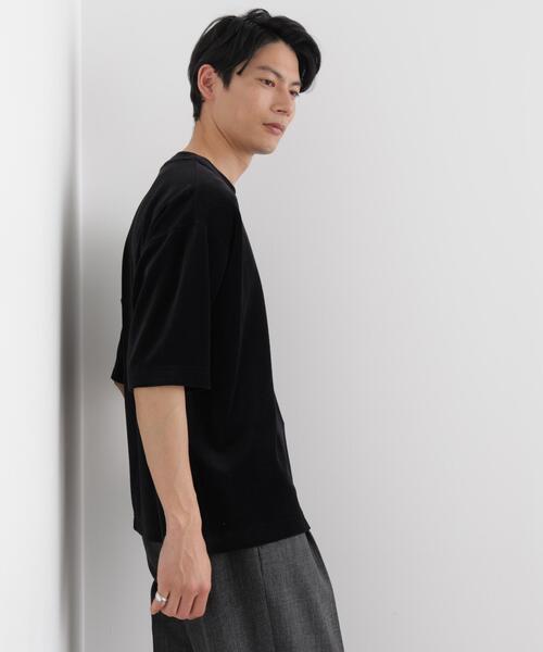 NANO universe（ナノユニバース）の「ベロア クルーネック Ｔシャツ 半袖（Tシャツ/カットソー・メンズ・ブラック/ダークブラウン・L/M）」の4枚目の写真