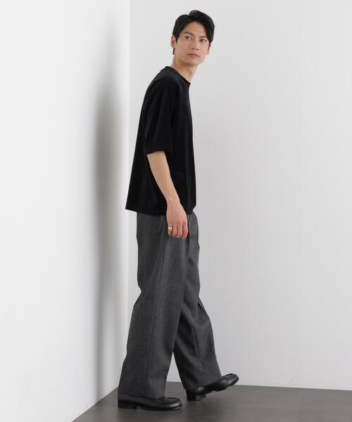 NANO universe（ナノユニバース）の「ベロア クルーネック Ｔシャツ 半袖（Tシャツ/カットソー・メンズ・ブラック/ダークブラウン・L/M）」の8枚目の写真