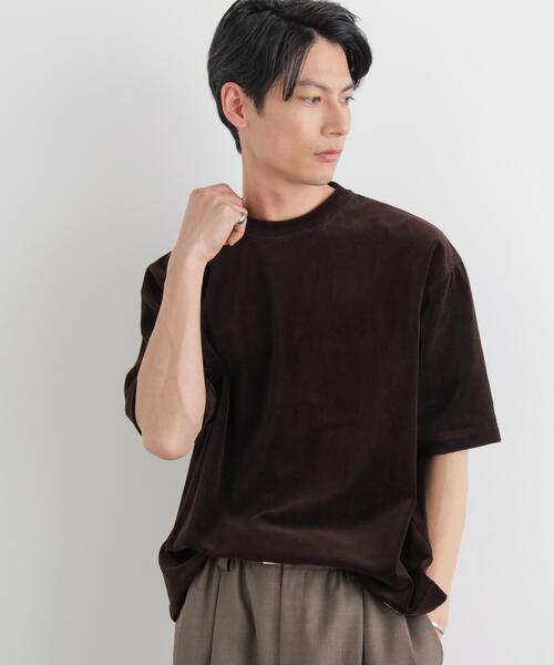 NANO universe（ナノユニバース）の「ベロア クルーネック Ｔシャツ 半袖（Tシャツ/カットソー・メンズ・ブラック/ダークブラウン・L/M）」の16枚目の写真