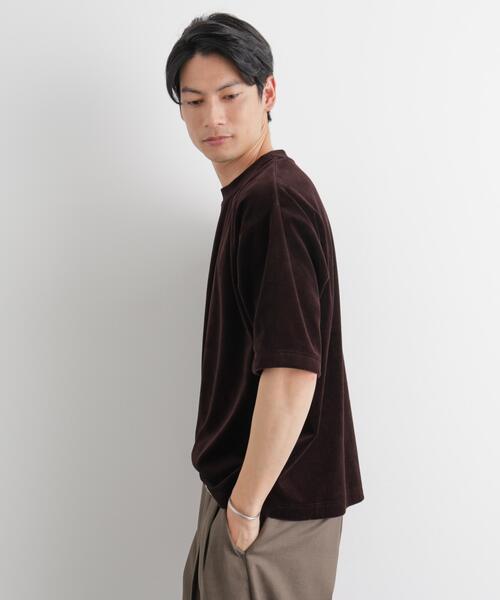 NANO universe（ナノユニバース）の「ベロア クルーネック Ｔシャツ 半袖（Tシャツ/カットソー・メンズ・ブラック/ダークブラウン・L/M）」の17枚目の写真