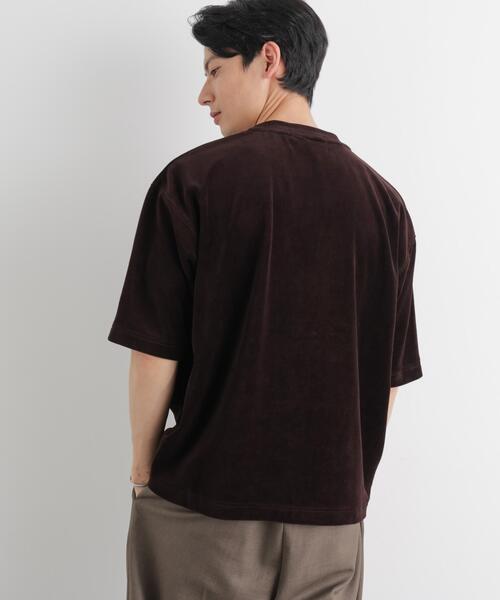 NANO universe（ナノユニバース）の「ベロア クルーネック Ｔシャツ 半袖（Tシャツ/カットソー・メンズ・ブラック/ダークブラウン・L/M）」の18枚目の写真