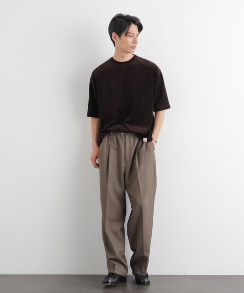 NANO universe（ナノユニバース）の「ベロア クルーネック Ｔシャツ 半袖（Tシャツ/カットソー・メンズ・ブラック/ダークブラウン・L/M）」の19枚目の写真