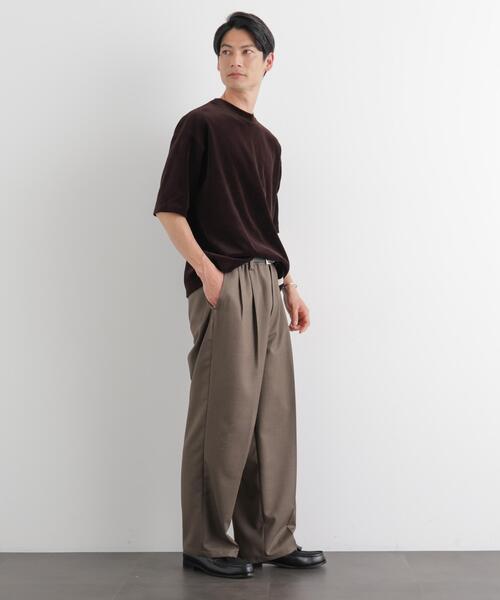 NANO universe（ナノユニバース）の「ベロア クルーネック Ｔシャツ 半袖（Tシャツ/カットソー・メンズ・ブラック/ダークブラウン・L/M）」の20枚目の写真