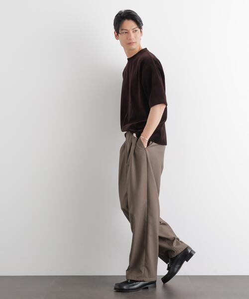 NANO universe（ナノユニバース）の「ベロア クルーネック Ｔシャツ 半袖（Tシャツ/カットソー・メンズ・ブラック/ダークブラウン・L/M）」の21枚目の写真