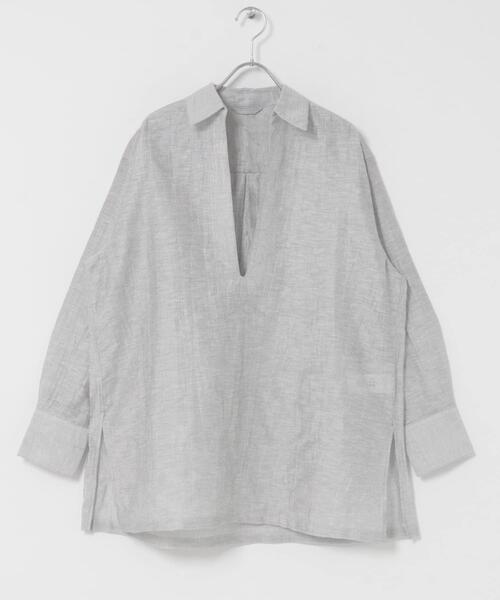 FORK&SPOON(フォークアンドスプーン)の「FORK&SPOON シアースキッパーシャツ(シャツ/ブラウス・レディース・オフホワイト/ブラック・1)」の10枚目の写真