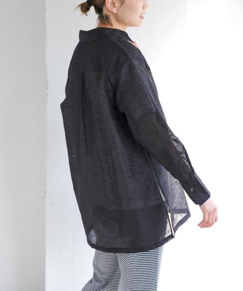 FORK&SPOON(フォークアンドスプーン)の「FORK&SPOON シアースキッパーシャツ(シャツ/ブラウス・レディース・オフホワイト/ブラック・1)」の15枚目の写真