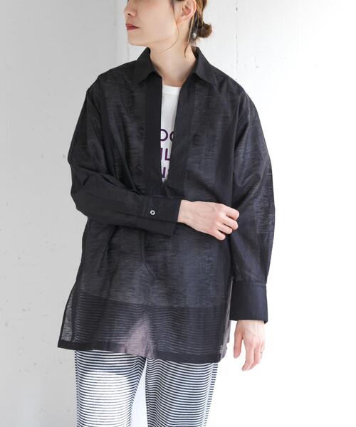 FORK&SPOON(フォークアンドスプーン)の「FORK&SPOON シアースキッパーシャツ(シャツ/ブラウス・レディース・オフホワイト/ブラック・1)」の17枚目の写真