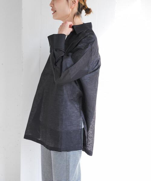 FORK&SPOON(フォークアンドスプーン)の「FORK&SPOON シアースキッパーシャツ(シャツ/ブラウス・レディース・オフホワイト/ブラック・1)」の18枚目の写真