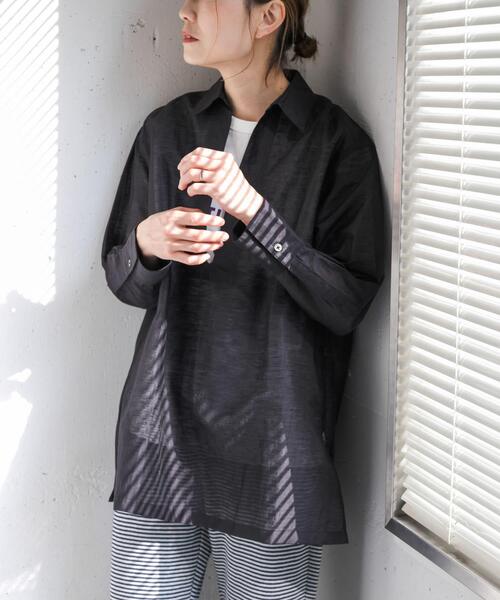 FORK&SPOON(フォークアンドスプーン)の「FORK&SPOON シアースキッパーシャツ(シャツ/ブラウス・レディース・オフホワイト/ブラック・1)」の20枚目の写真