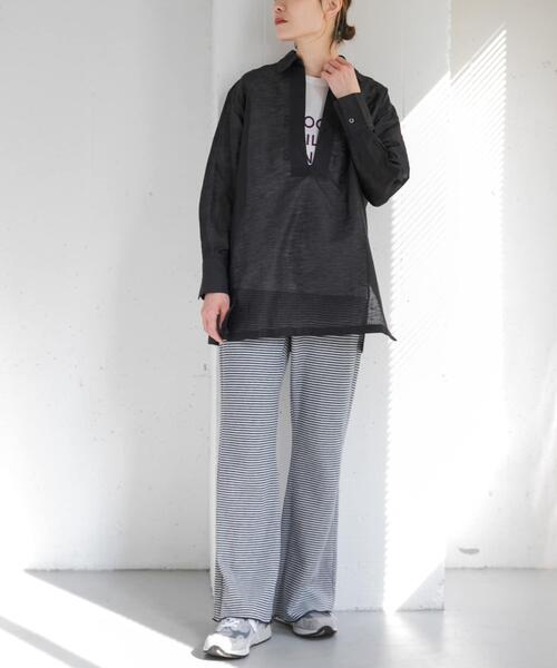FORK&SPOON(フォークアンドスプーン)の「FORK&SPOON シアースキッパーシャツ(シャツ/ブラウス・レディース・オフホワイト/ブラック・1)」の21枚目の写真