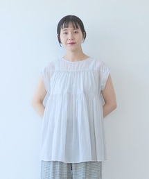 100/1C Cu cap sleeves gather blouse