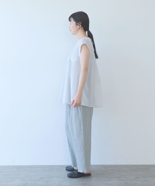 yuni(ユニ )の「100/1C Cu cap sleeves gather blouse(シャツ/ブラウス・レディース・グレー/ブラック・FREE)」の19枚目の写真