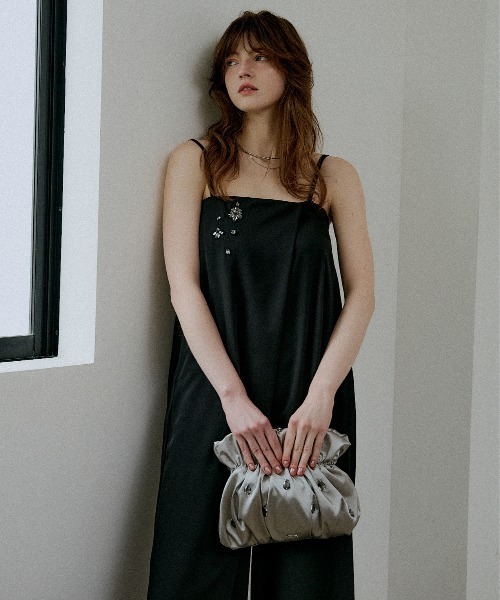 LE'RURE（リルアー）の「Larm bijou satin bag（ハンドバッグ・レディース・グレー/ブラック・FREE）」の11枚目の写真