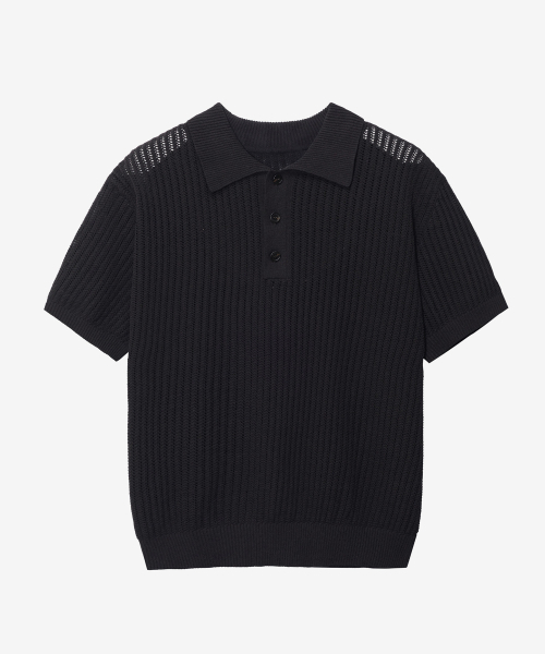 MINDBRIDGE（マインドブリッジ）の「[COUTURE]クロシェカラーセミオーバーフィット半袖ニット - 2カラー（ニット/セーター・メンズ・ブラウン/クリーム・100/110/95/105）」の5枚目の写真