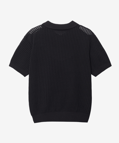 MINDBRIDGE（マインドブリッジ）の「[COUTURE]クロシェカラーセミオーバーフィット半袖ニット - 2カラー（ニット/セーター・メンズ・ブラウン/クリーム・100/110/95/105）」の6枚目の写真