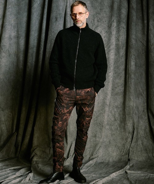 wjk（ダヴルジェイケイ）の「mcg3811- lomond×powder zip-up knit ジップカーディガン(6890 wn09j)（カーディガン/ボレロ・メンズ・ネイビー/ブラック・S/M/L/XL）」の8枚目の写真
