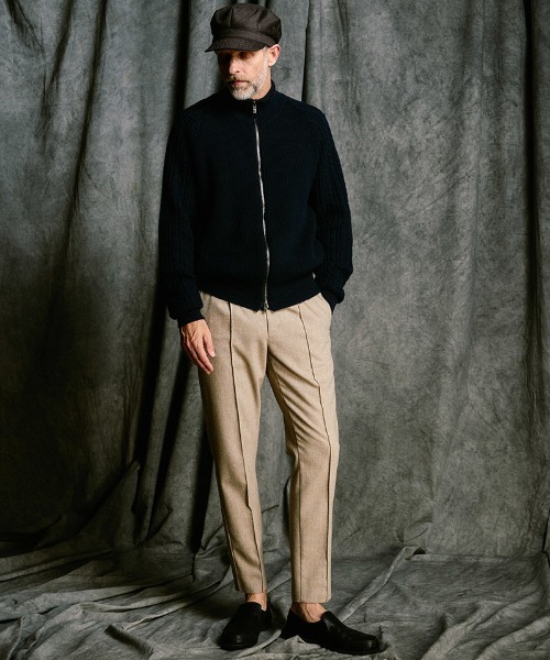 wjk（ダヴルジェイケイ）の「mcg3811- lomond×powder zip-up knit ジップカーディガン(6890 wn09j)（カーディガン/ボレロ・メンズ・ネイビー/ブラック・S/M/L/XL）」の9枚目の写真