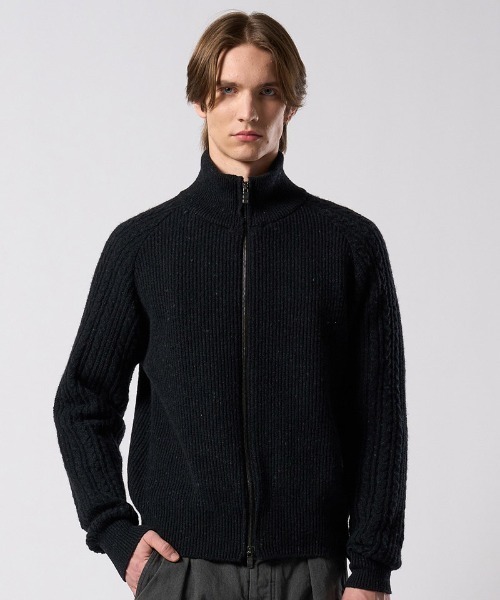 wjk（ダヴルジェイケイ）の「mcg3811- lomond×powder zip-up knit ジップカーディガン(6890 wn09j)（カーディガン/ボレロ・メンズ・ネイビー/ブラック・S/M/L/XL）」の21枚目の写真