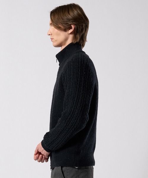 wjk（ダヴルジェイケイ）の「mcg3811- lomond×powder zip-up knit ジップカーディガン(6890 wn09j)（カーディガン/ボレロ・メンズ・ネイビー/ブラック・S/M/L/XL）」の22枚目の写真
