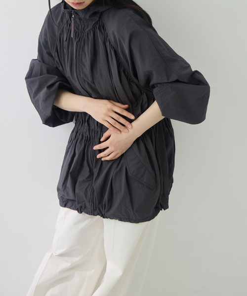 TODAYFUL（トゥデイフル）の「[TODAYFUL/トゥデイフル]Nylon Gather Blouson（ブルゾン・レディース・グレー/オフホワイト・36/38）」の16枚目の写真