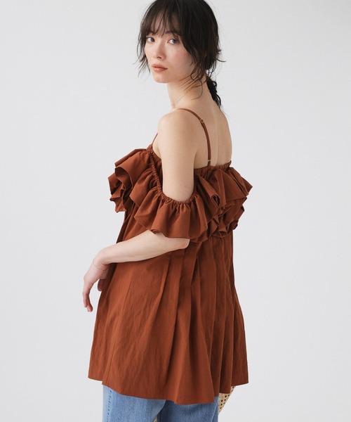 BABYLONE（バビロン）の「2WAYフリルチュニック（チュニック・レディース・ブラウン/ブラック・フリー）」の4枚目の写真
