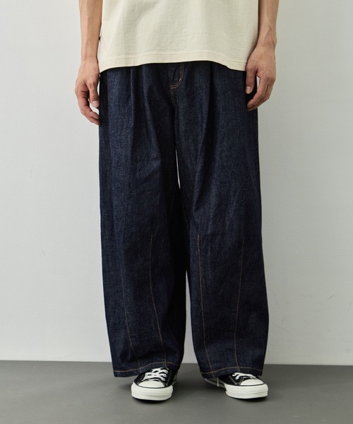 is-ness(イズネス)の「【is-ness/イズネス】5-Pocket Balloon Pants (Enzyme Wash)(デニムパンツ・メンズ・ダークインディゴブルー/ブルー・L/M)」の18枚目の写真