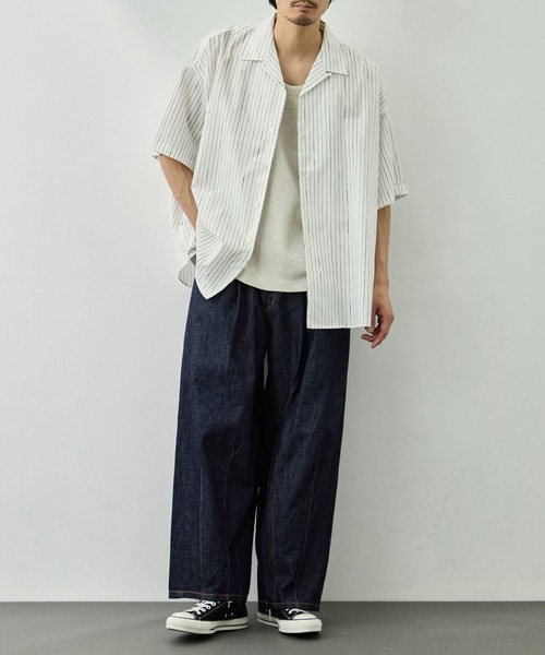 is-ness(イズネス)の「【is-ness/イズネス】5-Pocket Balloon Pants (Enzyme Wash)(デニムパンツ・メンズ・ダークインディゴブルー/ブルー・L/M)」の22枚目の写真