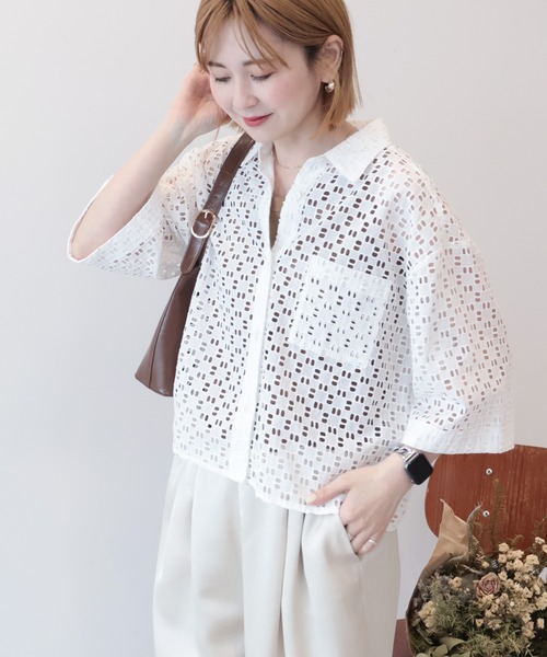 シャツ/ブラウス(半袖/袖なし) Ameri Vintage LACE SHORT BLOUS Ameri VINTAGE（Tシャツ(半袖/袖なし)）のフリマアイテム一覧