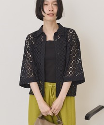 刺繍ショート半袖シャツ