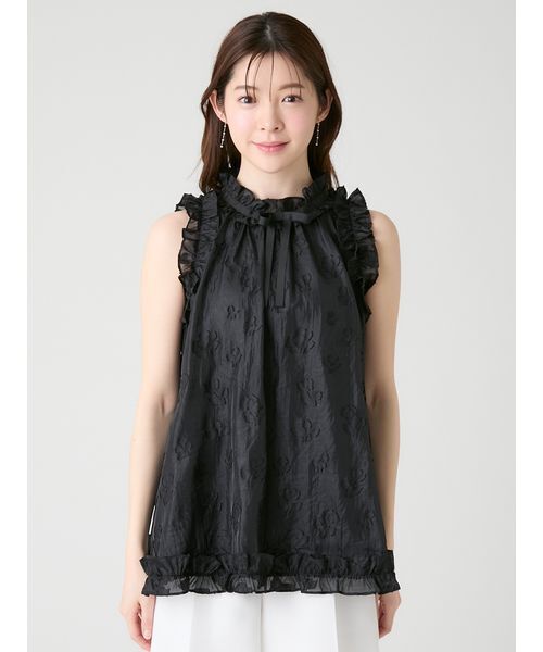 CELFORD(セルフォード)の「ブラックリボンジャガードチュニック(シャツ/ブラウス・レディース・ブラック/サックスブルー/オフホワイト・F)」の19枚目の写真