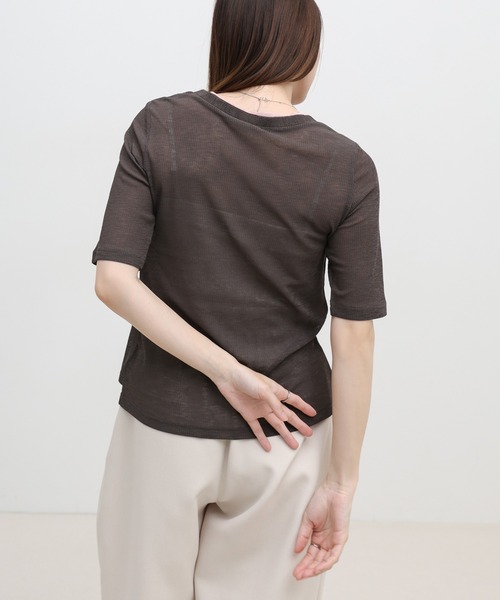 select MOCA(セレクトモカ)の「シアーテレコレイヤードデザイントップス(カーディガン/ボレロ・レディース・チャコールグレー/ブラック/オフホワイト・FREE)」の10枚目の写真