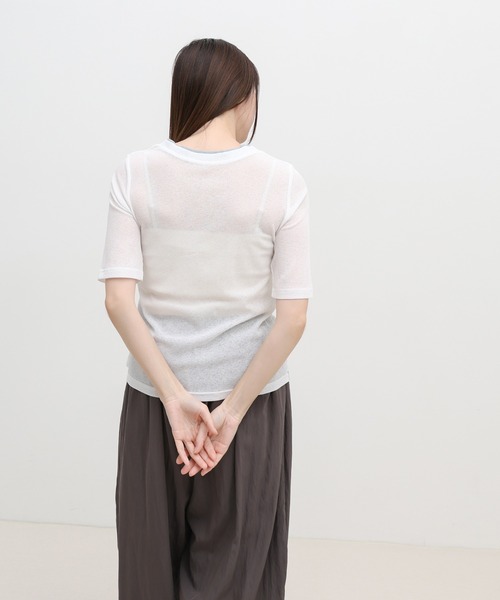 select MOCA(セレクトモカ)の「シアーテレコレイヤードデザイントップス(カーディガン/ボレロ・レディース・チャコールグレー/ブラック/オフホワイト・FREE)」の17枚目の写真