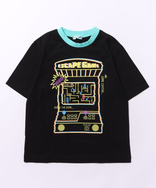 HAKKA KIDS（ハッカキッズ）の「[ジュニアサイズ]アーケードゲームプリントTシャツ（Tシャツ/カットソー・キッズ・ブラック/ブルー・150cm/140cm）」の2枚目の写真