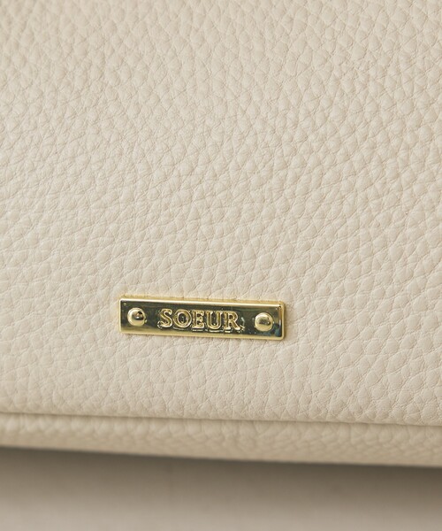 soeur(スール)の「●SOEUR/2WAYレザーハーフムーンショルダー/500mlペットボトル収納可(ショルダーバッグ・レディース・ブラック/アイボリー/シルバー・フリー)」の14枚目の写真