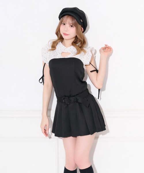 apres jour(アプレジュール)の「デコルテハートカットミニワンピース(ワンピース・レディース・ブルー/ブラック系その他/ブラック・X-LARGE/MEDIUM/SMALL)」の5枚目の写真