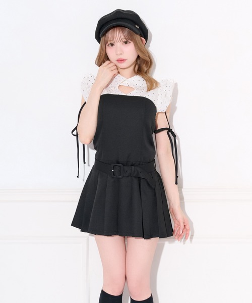 apres jour(アプレジュール)の「デコルテハートカットミニワンピース(ワンピース・レディース・ブルー/ブラック系その他/ブラック・X-LARGE/MEDIUM/SMALL)」の6枚目の写真