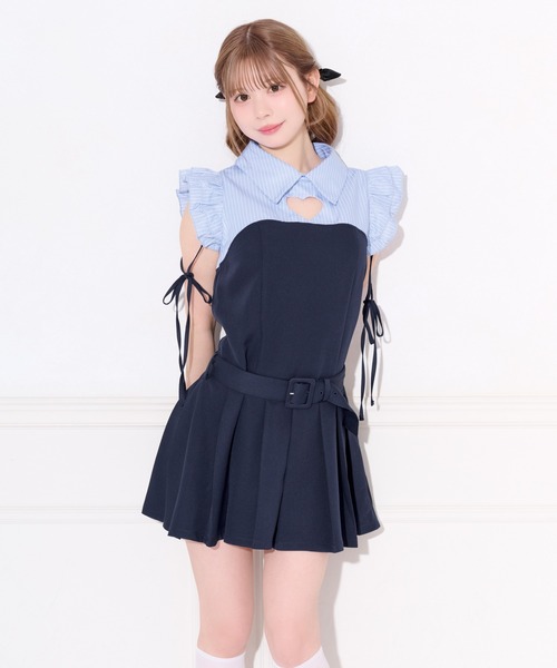 apres jour(アプレジュール)の「デコルテハートカットミニワンピース(ワンピース・レディース・ブルー/ブラック系その他/ブラック・X-LARGE/MEDIUM/SMALL)」の16枚目の写真