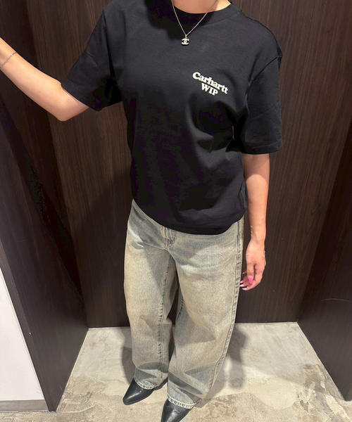 Carhartt WIP（カーハートダブリューアイピー）の「【CARHARTT WIP 】 W' S/S SPOILED T-SHIRT（Tシャツ/カットソー・レディース・ブラック/ホワイト・SMALL）」の4枚目の写真