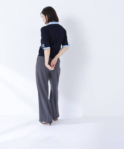NATURAL BEAUTY BASIC(ナチュラルビューティーベーシック)の「シャツドッキングケーブル半袖ニット(ニット/セーター・レディース・オレンジ系その他2/グレー系その他/ネイビー系・フリ-)」の15枚目の写真