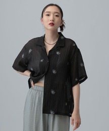 LEPSIM | 刺繍ワッシャー開襟シャツ　666477(シャツ/ブラウス)