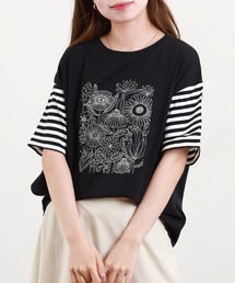 20/-天竺 お花 刺繍T 26SS 半袖