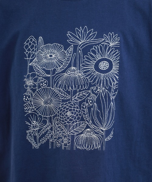 BARNDOOR(バーンドア)の「20/-天竺 お花 刺繍T 26SS 半袖(Tシャツ/カットソー・レディース・ネイビー系2/ブラック系1/ネイビー系1/ホワイト系2/ホワイト系1/ブラック系2・FREE)」の10枚目の写真